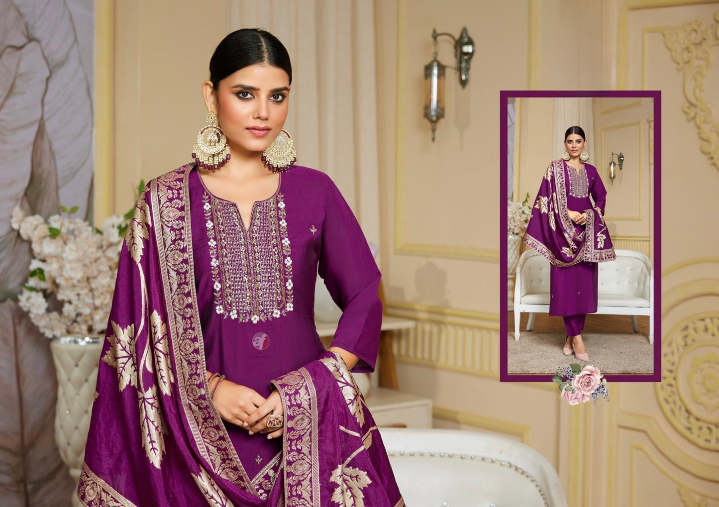 Vastra vol-4 Kurti Pant with Heavy Dupatta