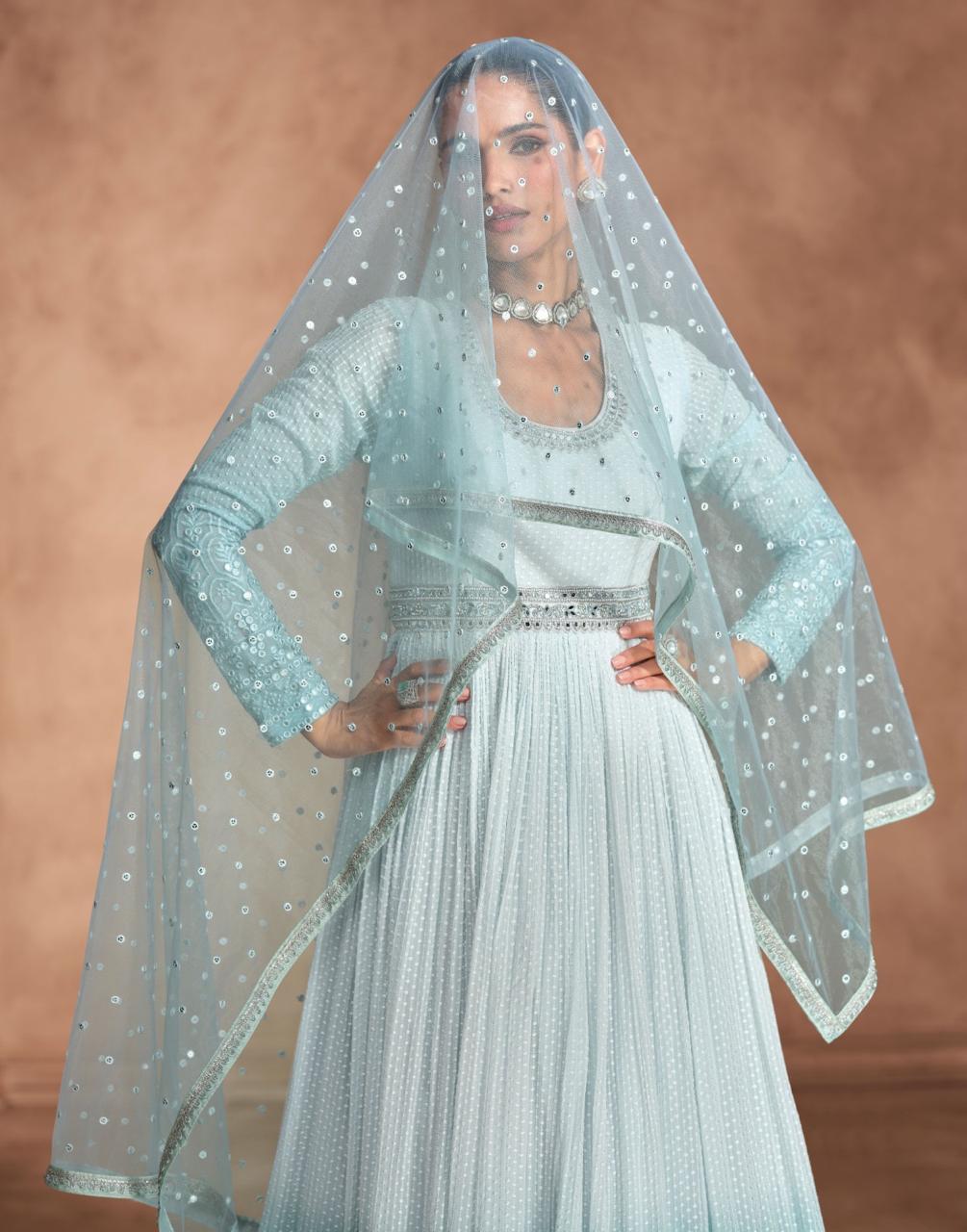 Izhaar Real Georgette / Real Chinon Silk Suit