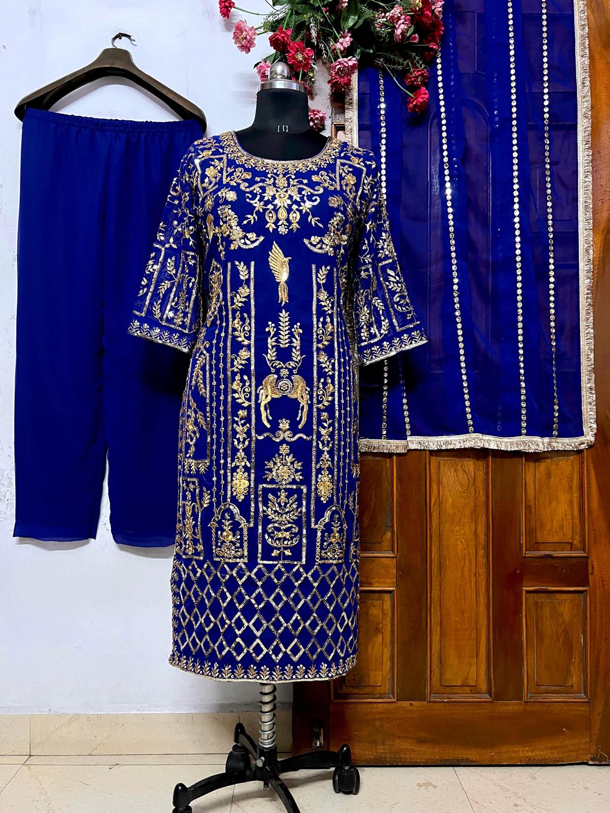 Good Quality Georgette Top with Beautiful Fully Embroidered Georgette Pant