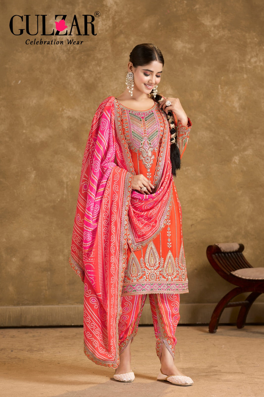 Phoolzari  Free Size Readymade 3 Piece Suit by Gulzar