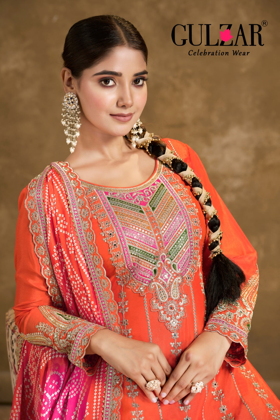 Phoolzari  Free Size Readymade 3 Piece Suit by Gulzar