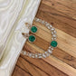 Modern Green Polki Golden Necklace Set