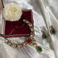 Kundan Red & Green Stone Golden Necklace Set